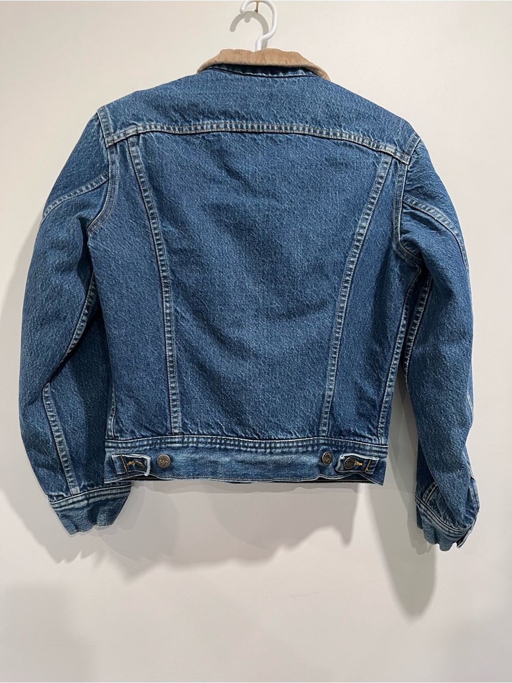 Vintage 80s Lee Blanket Lined Denim Jacket Storm Rider Corduroy Collar Canadian - Picture 2 of 10